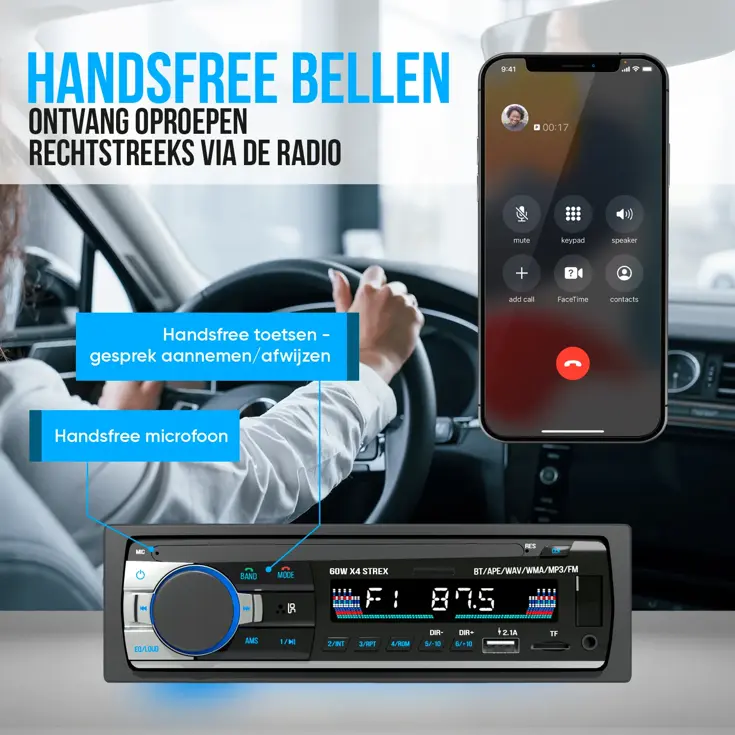 Autoradio met Bluetooth - 1DIN