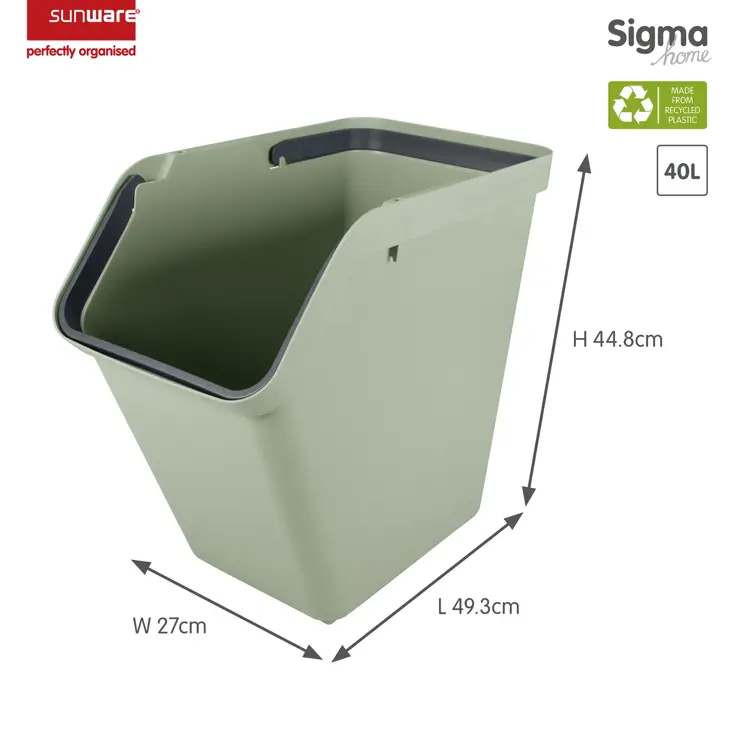 Sigma home - Prullenbak met deksel - 40L