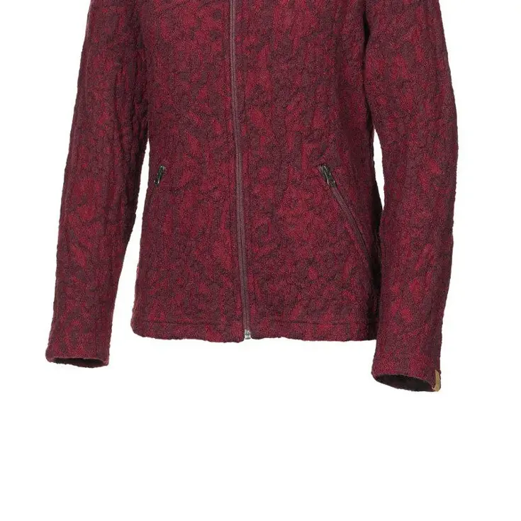 Dames wollen full-zip vest Tuva Jaquard