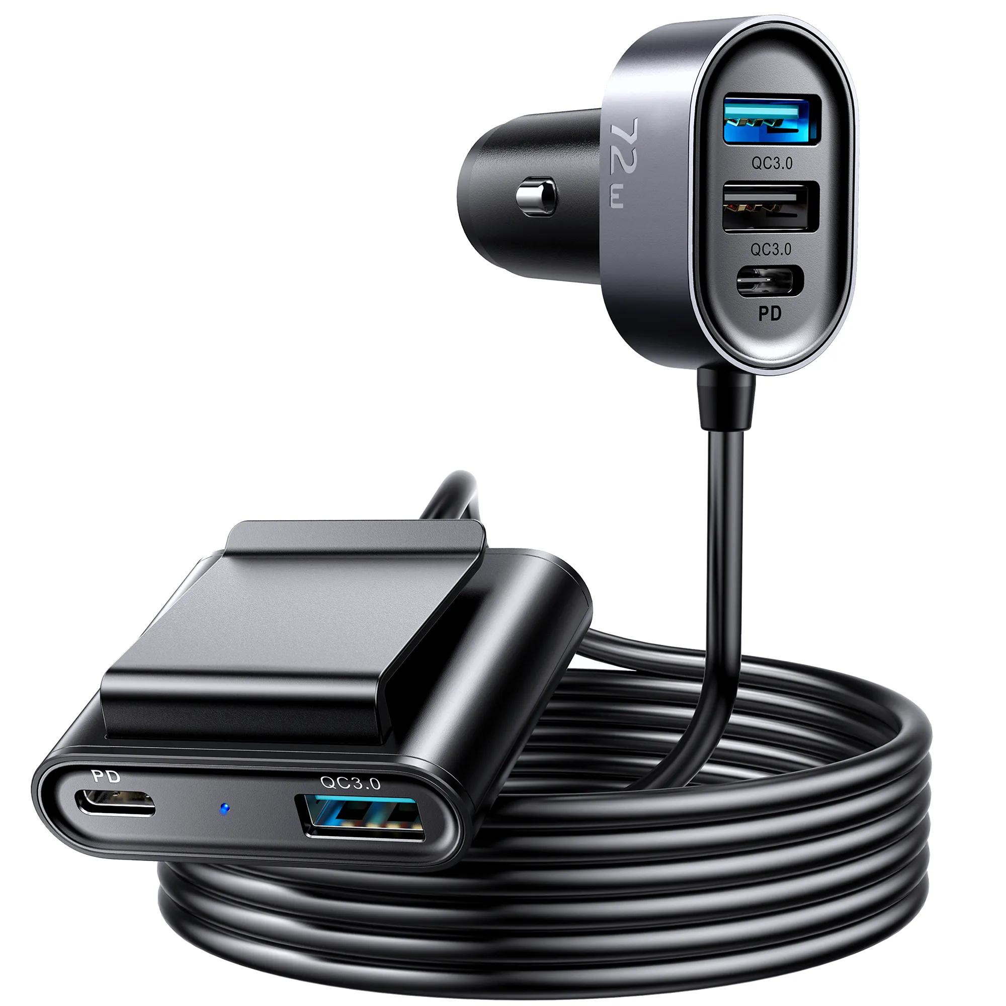 Joyroom Autolader USB-A / USB-C  Zwart  Zwart main product image