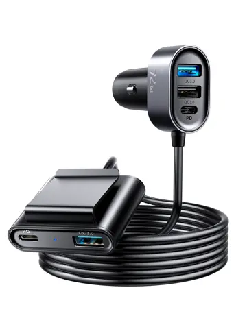 Autolader USB-A / USB-C - Zwart