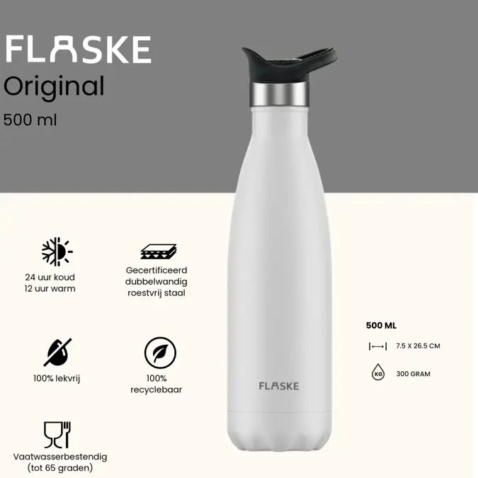FLASKE 500 ml RVS Drinkfles