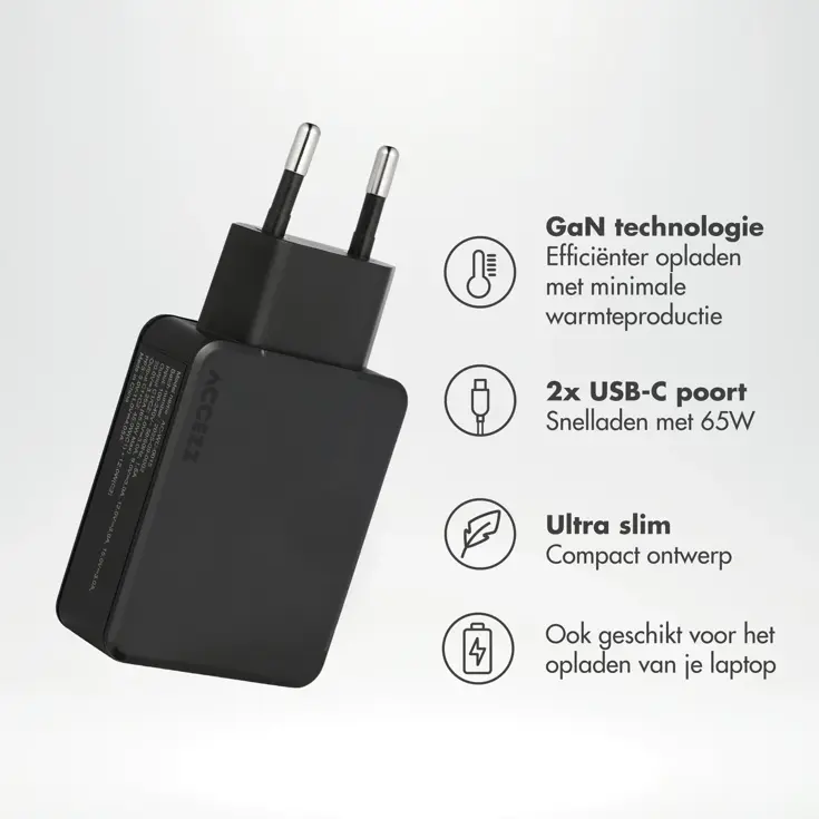 Ultra Slim GaN Charger 65W - 2x USB-C