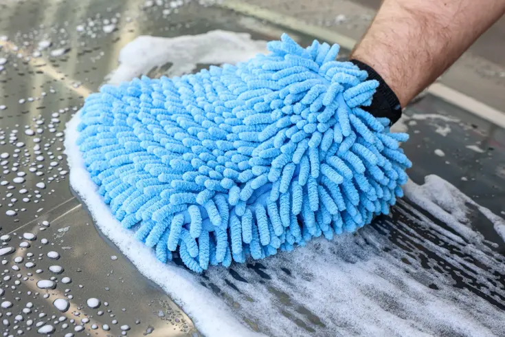 Chenille microvezel washandschoen voor auto