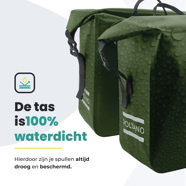 Voltano Dubbele Rolltop Fietstas 48 L