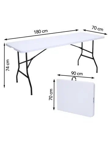 Inklapbare Tafel - Vouwtafel - 180 x 70 x 74 cm