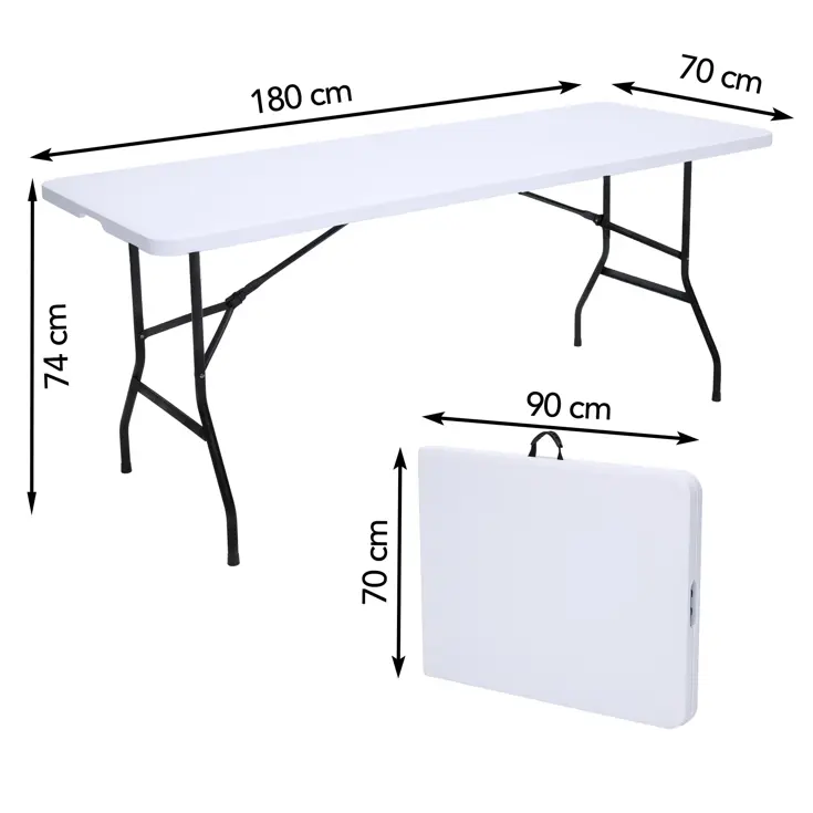 Inklapbare Tafel - Vouwtafel - 180 x 70 x 74 cm