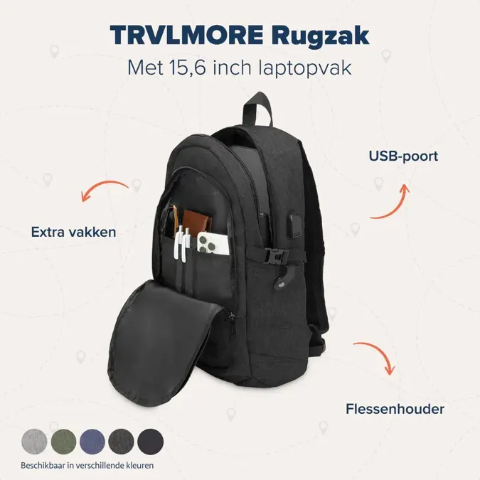 TRVLMORE Rugtas - 25L - 15,6 Inch