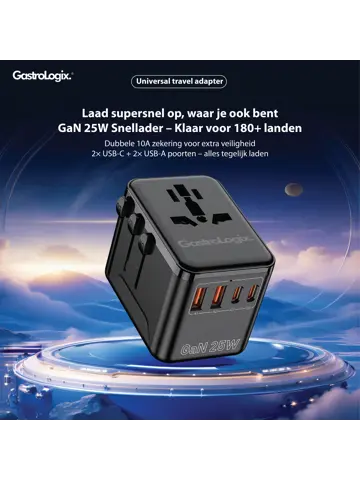 Reis Wereldstekker Snellader 180 landen DUO