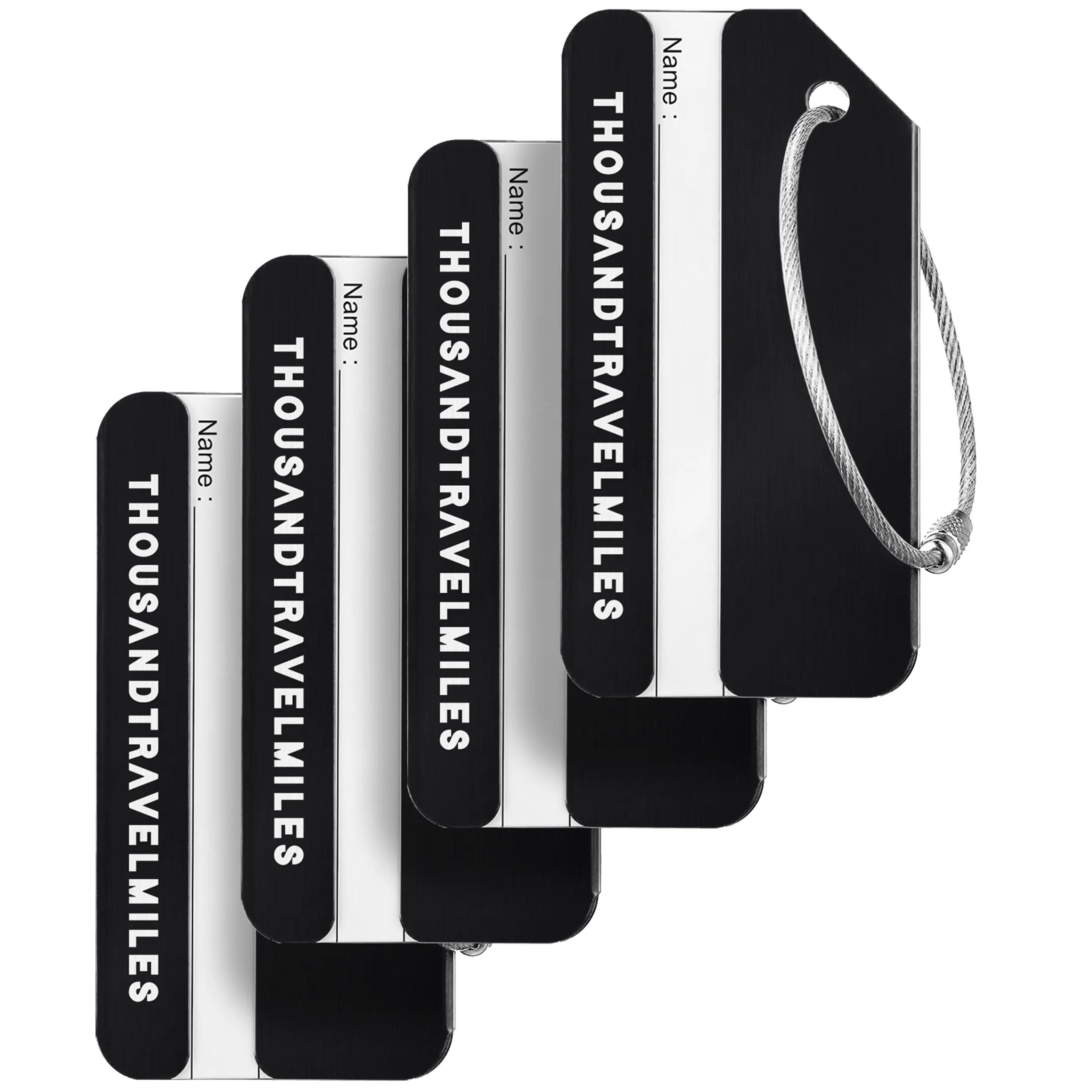 Thousandtravelmiles  Aluminium Bagagelabel  4 stuks  Zwart  Zwart main product image