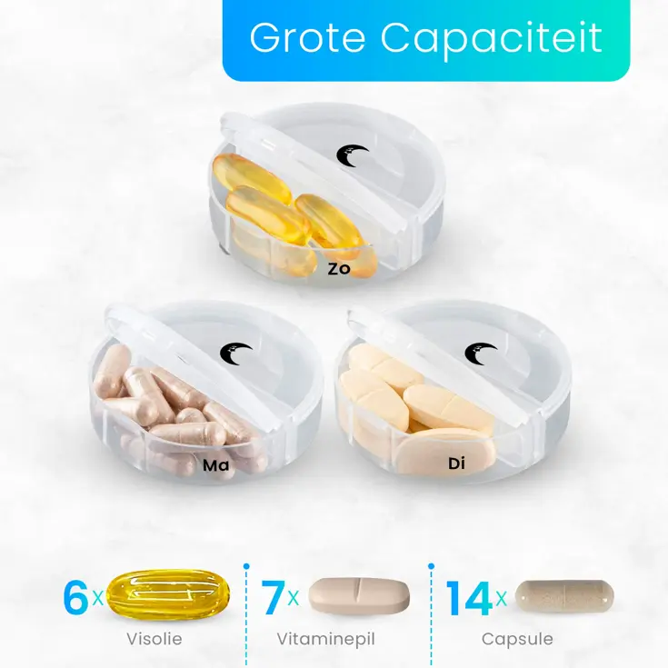 GEASY Pillendoos 7 Dagen – 2 Vakken 