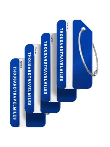 Aluminium kofferlabels – 4 stuks – Blauw