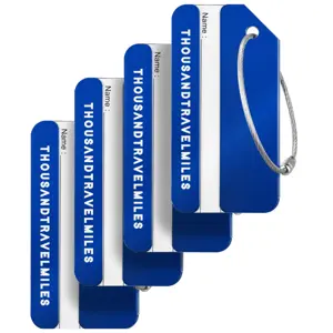 Aluminium kofferlabels – 4 stuks – Blauw