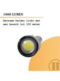 Homey's Ida zaklamp LED oplaadbaar 1000 lumen