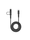2-in-1 Nylon USB-C en Lightning Kabel 1m