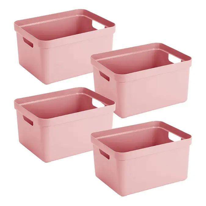 Sigma home - Opbergbox - 32L roze - 4-delig