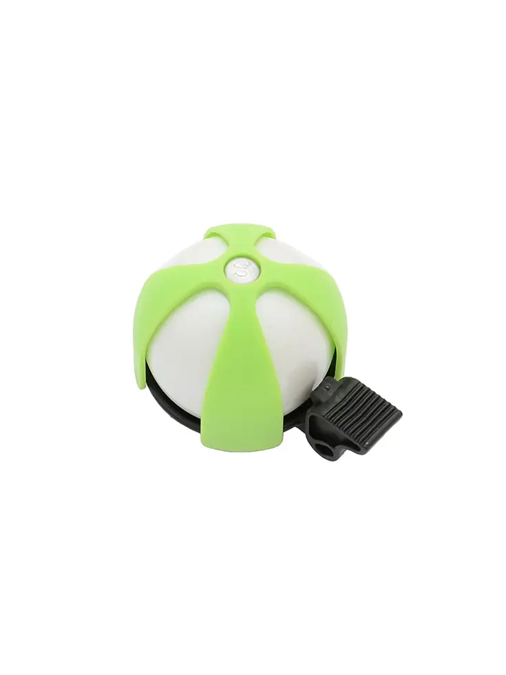 Sportieve fietsbel wit-lime met helder geluid