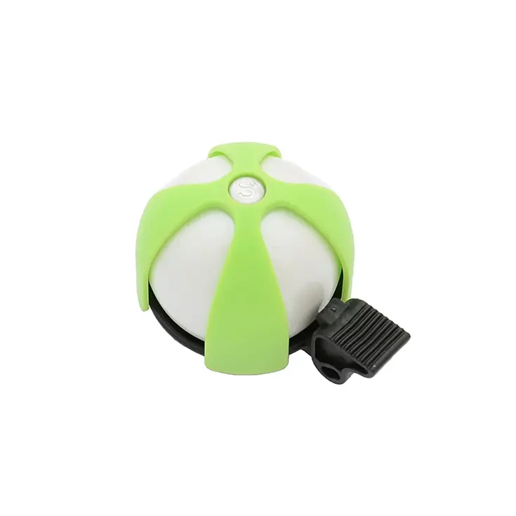 Sportieve fietsbel wit-lime met helder geluid