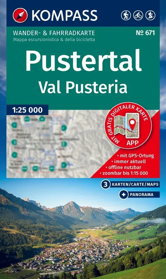 Kompass Kaart WK671 Pustertal Val Pusteria