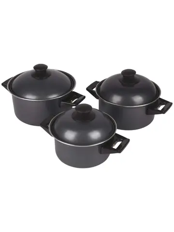 Pannenset Rondo 3-Delig Carbonstaal