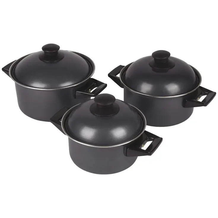 Bo-Camp Pannenset Rondo 3-Delig Carbonstaal