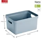 Sigma home - Opbergbox - 13L blauw - 6-delig