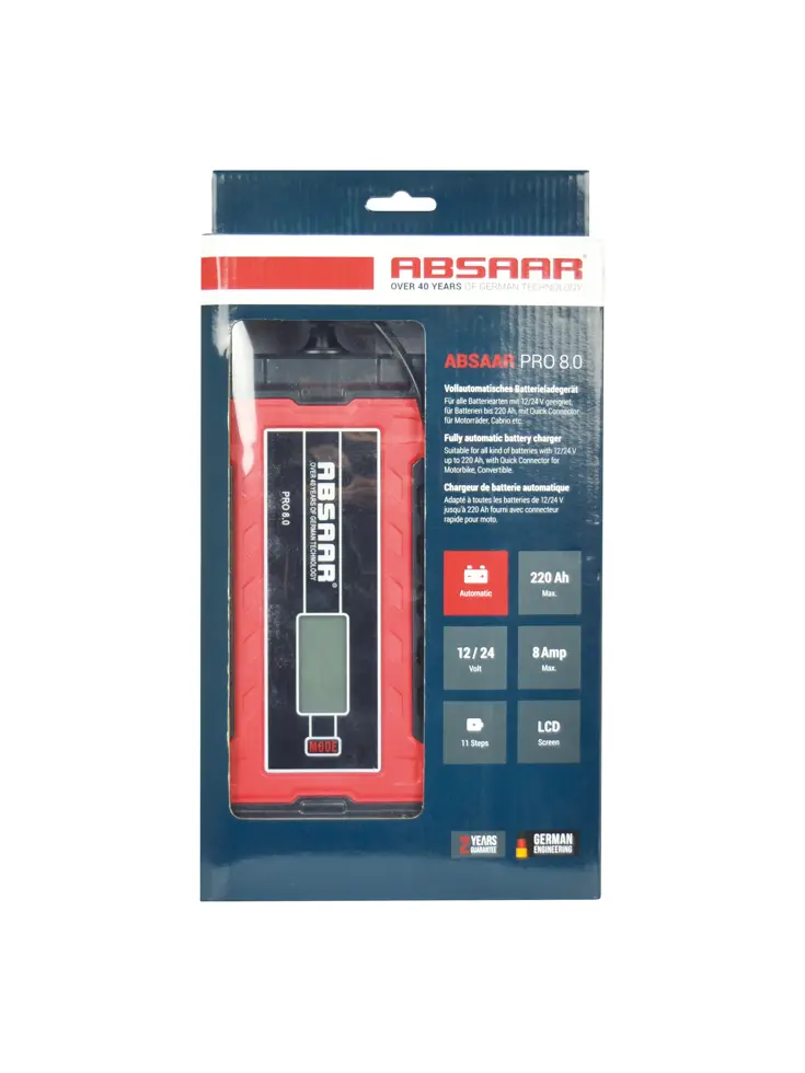 Processor gestuurde acculader 12V/24V 8A