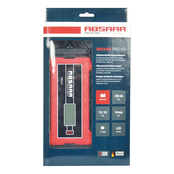 Processor gestuurde acculader 12V/24V 8A