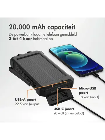 Solar Powerbank 20.000 mAh
