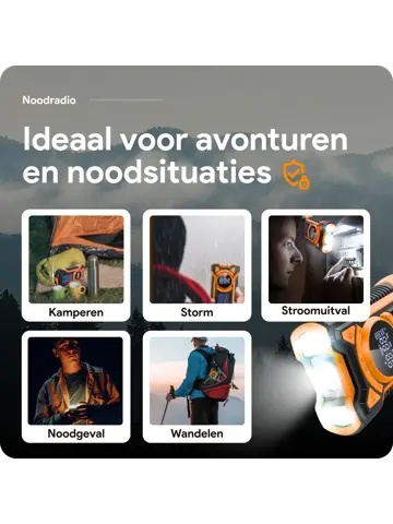 Noodradio met solar dynamo Bluetooth en powerbank