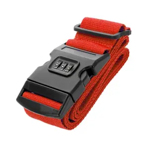 Kofferriem met cijferslot 180 cm – Rood