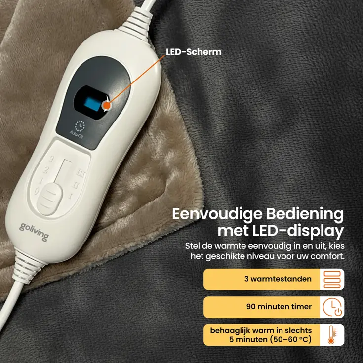 Elektrische Fleece Deken - 160x120cm