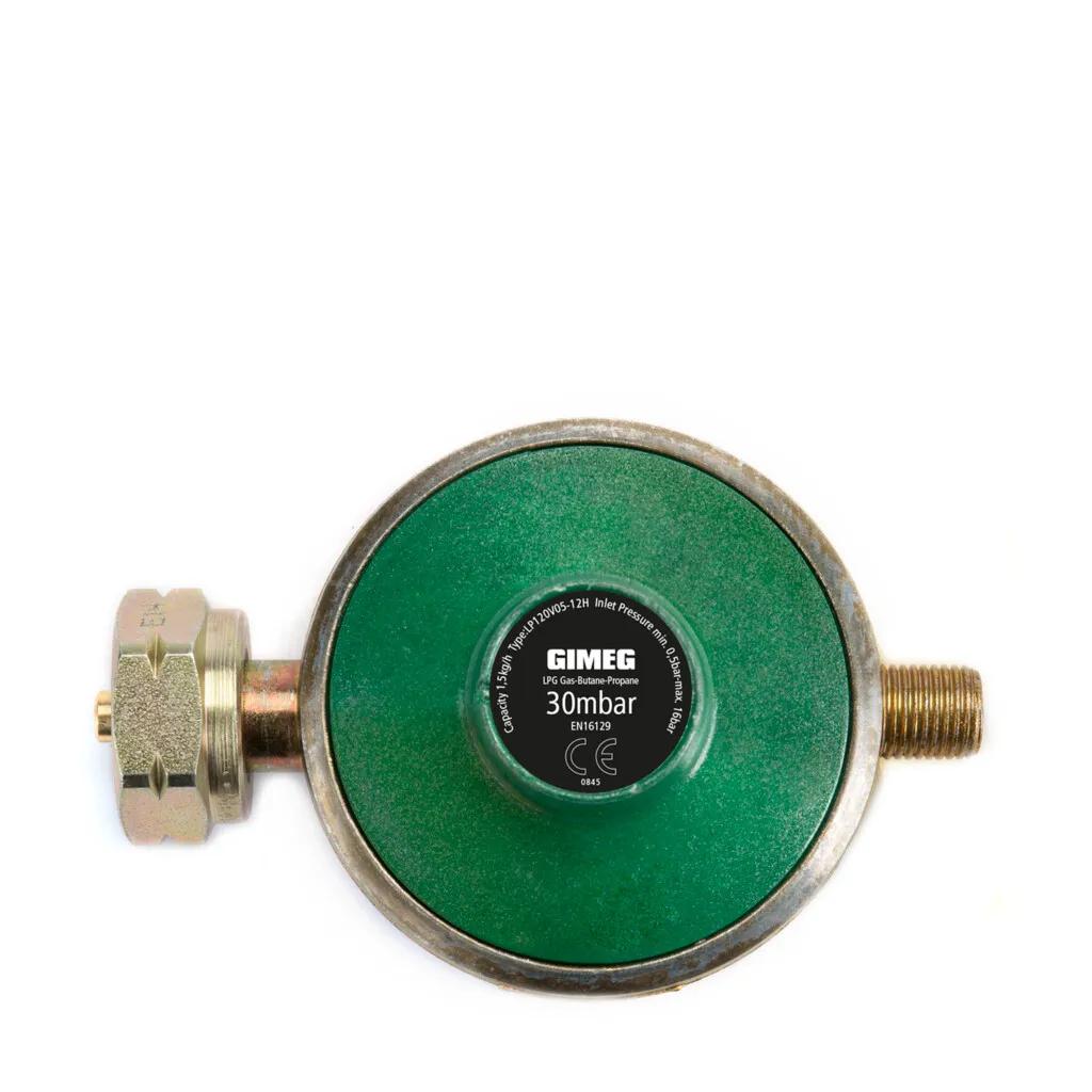 Gimeg  gasdrukregelaar 30 mb Kombi X 1/4 inch  Groen main product image