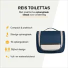 Toilettas met haak – Travel organizer – Blauw