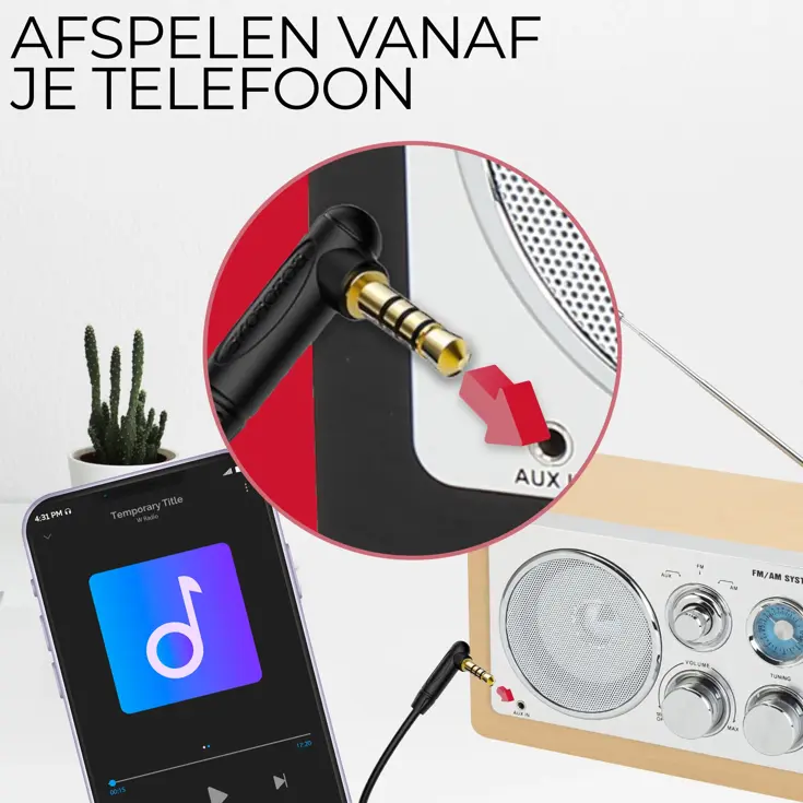 FM radio AUX input Retro design