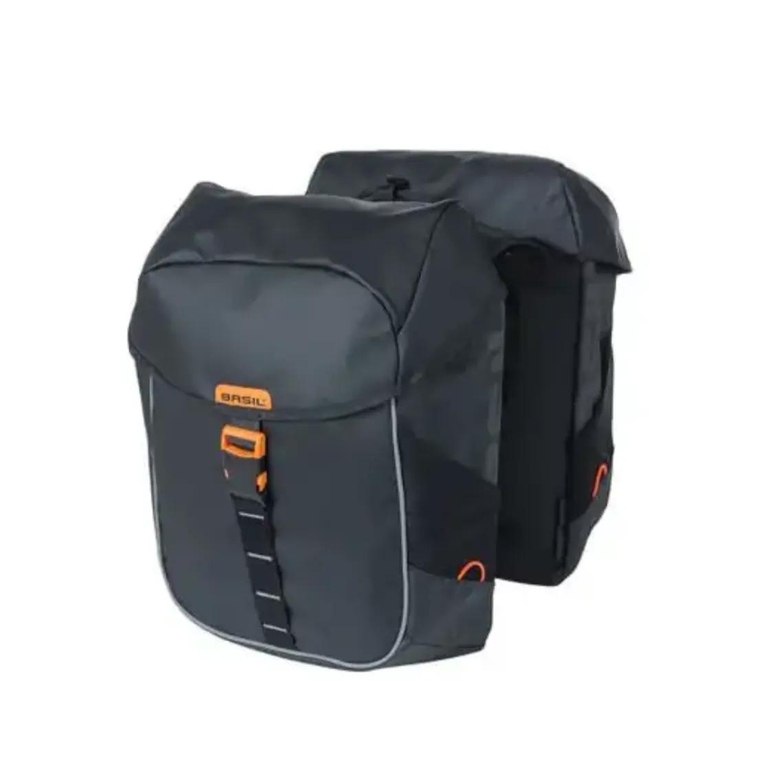 Basil  dubbel Miles Tarpaulin zwart oranje 34L  Zwart