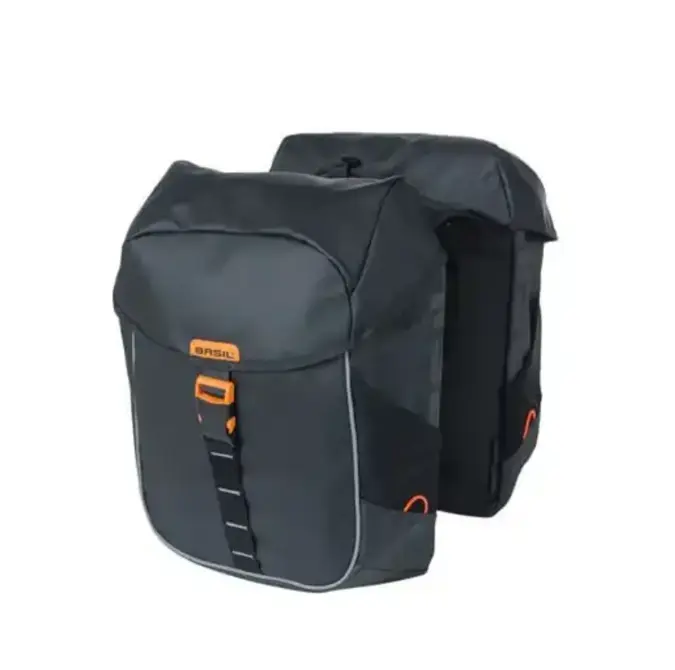 Basil dubbel Miles Tarpaulin zwart oranje 34L