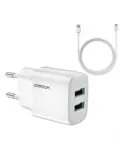 Dual USB-A + USB-C kabel - Wit