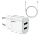 Dual USB-A + USB-C kabel - Wit - Joyroom