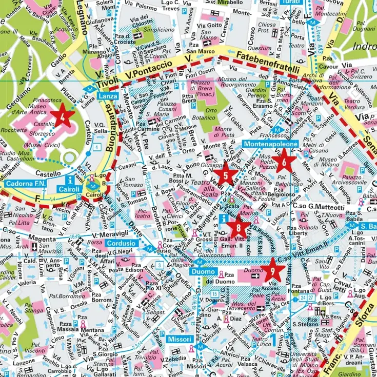 Stadsplattegrond City Map Milaan 1:12.000