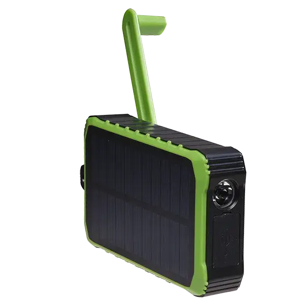 PSO10012 Zwart Powerbank Solar en Crank