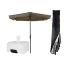CUHOC Parasol Taupe Ø3m Met Voet En Hoes
