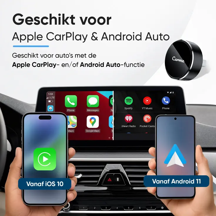 Mini 2-in-1 CarPlay & Android Auto Dongle V3 Rond