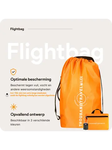 Flightbag vliegtuighoes TSA slot 60–90L – Oranje