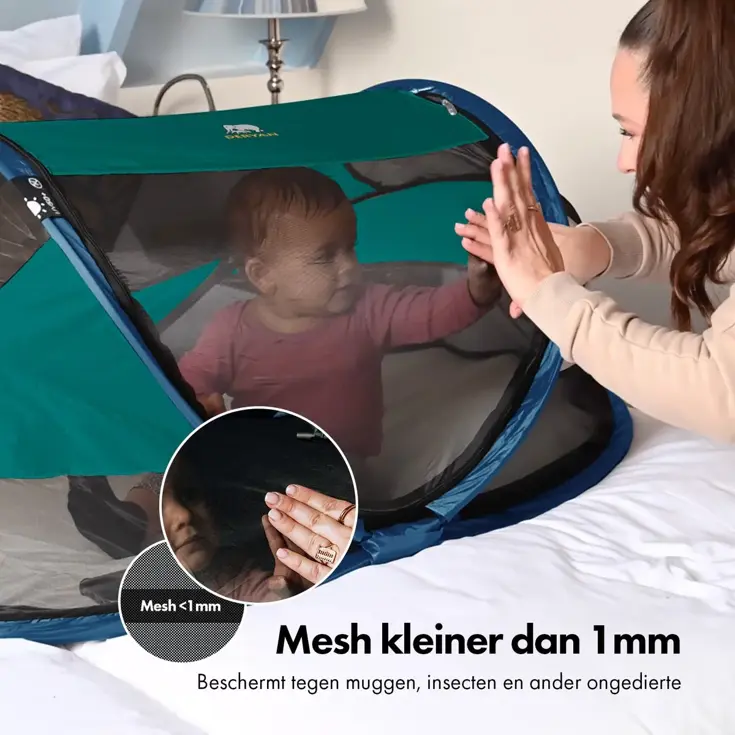 Baby luxe campingbedje - Zelfopblaasbare matras
