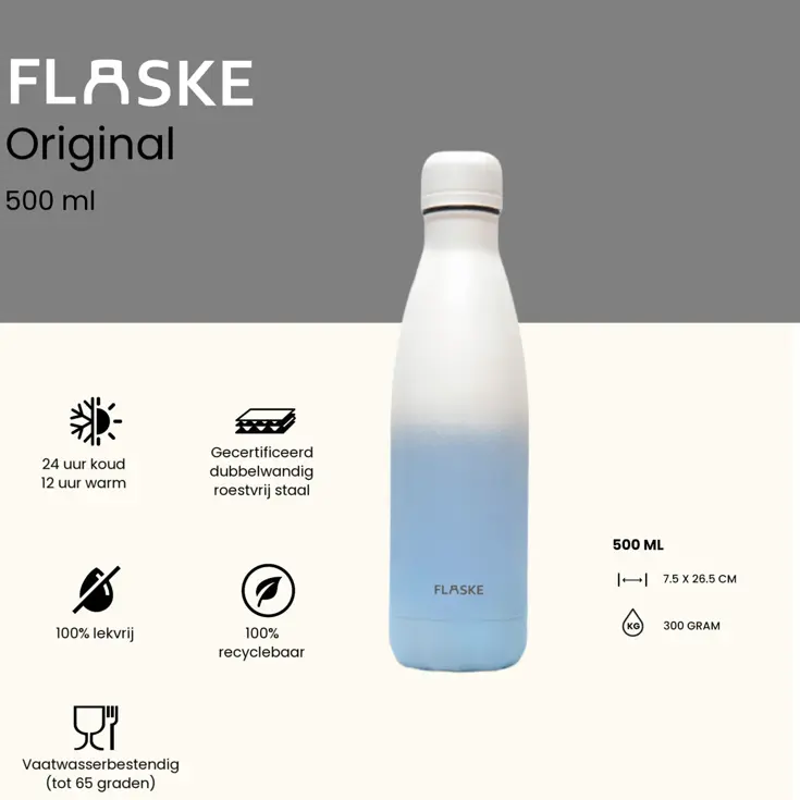 FLASKE 500 ml  RVS Drinkfles