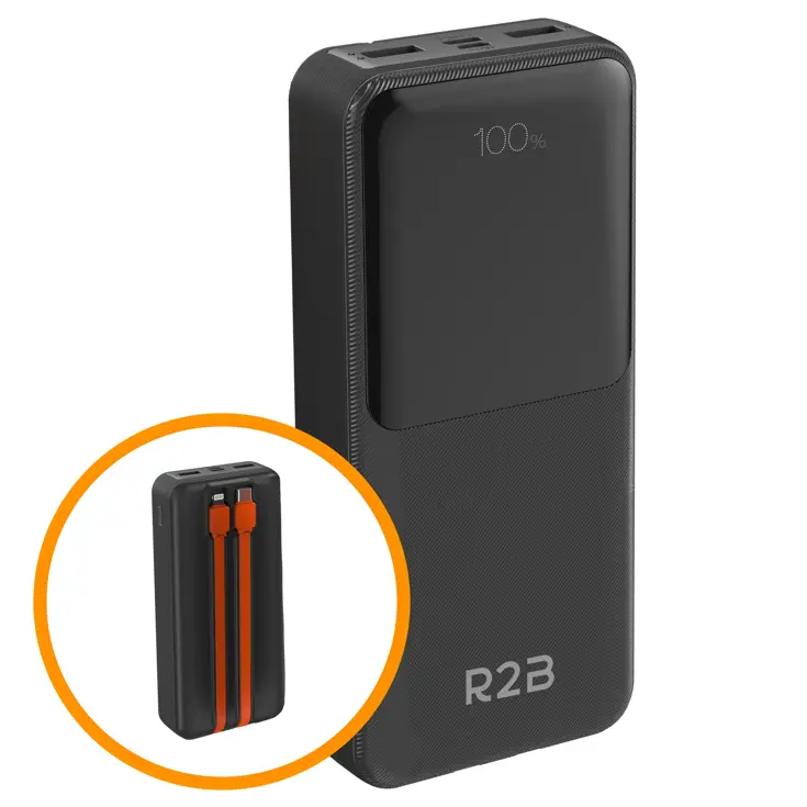 Powerbank 20000 mAh met Ingebouwde Kabels