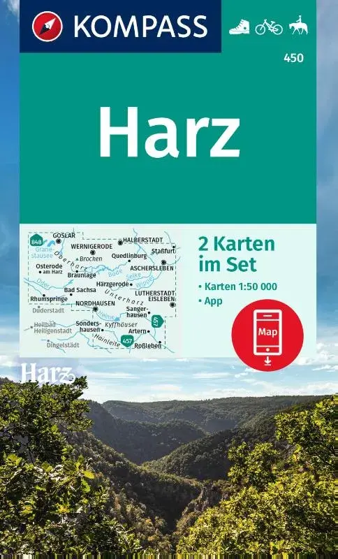 Kompass wandelkaart 450 Harz