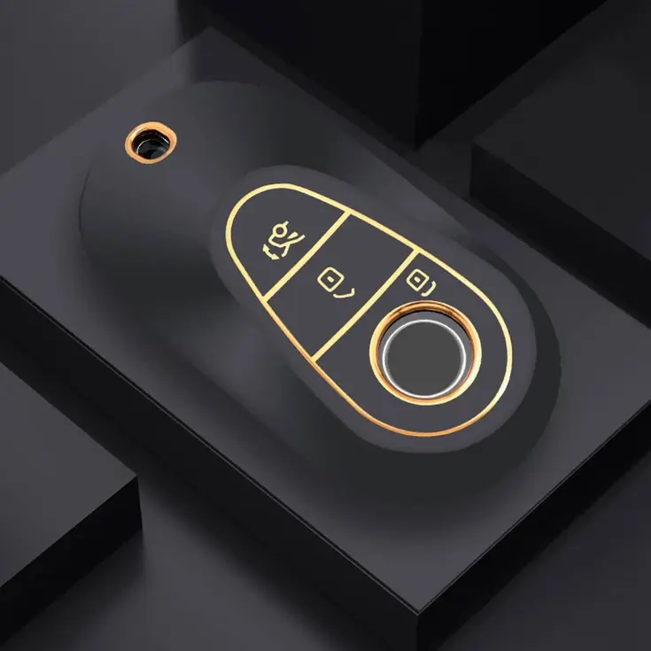 TPU Sleutelhoesje voor Mercedes goud C3