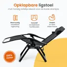 Opvouwbare Ligstoel - 3 Standen - Zwart 2x
